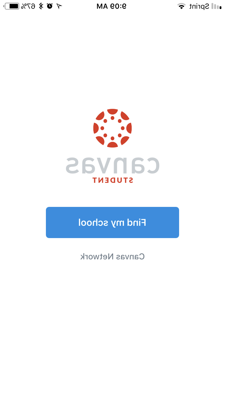 Canvas App for Students Find My Institution Interface